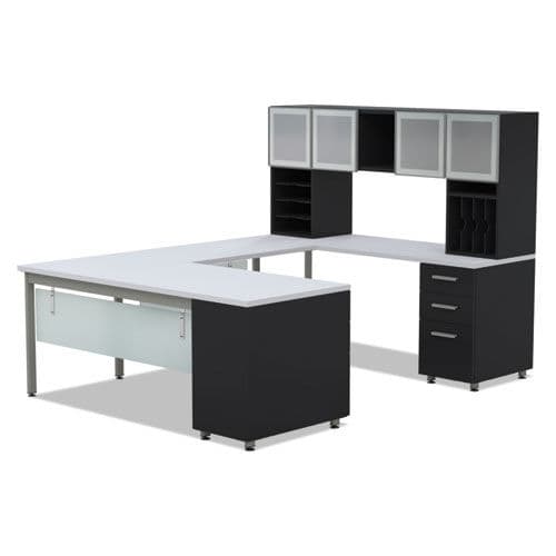 e5 Series Executive U-Workstation, 72w x 96d x 62h, White/Raven