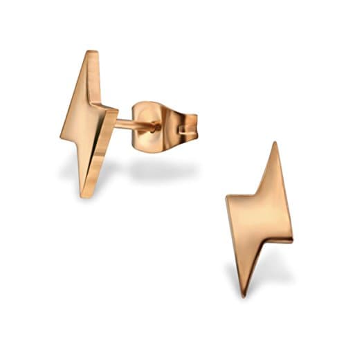 9ct Rose Gold Zeus Flash Stud Earrings