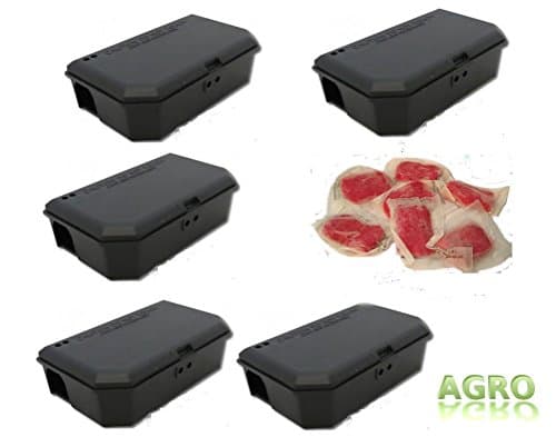 5 X Plastic Bait Boxes & 20 paste sachets For Mice / Mouse Control