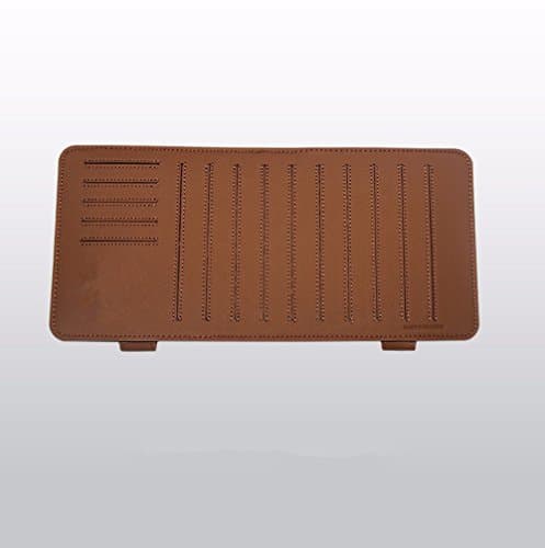 DHJUST Dvd Wallet Car Sun Visor Multi-Function Cd Clip Cd Holder,Shade Card Package Cd Folder Mocha Brown