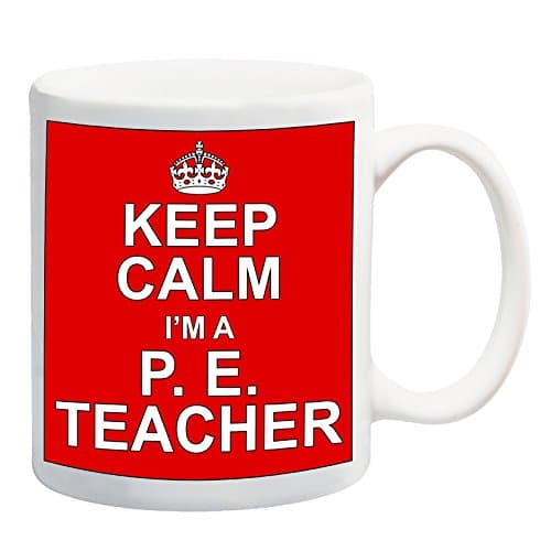 Keep Calm I'm A P.E. Teacher Red Mug Gift Present