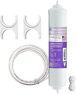 APEC PHPLUSKIT-14 US MADE 10" Alkaline High Purity pH+ Calcium Carbonate Inline Filter Kit with 1/4" Quick Connect