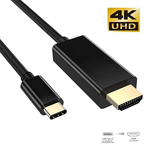 USB C to HDMI Cable - TJ8 6.5ft USB3.1 10Gbps Type C to HDMI 4K/60HZ Adapter(Thunderbolt 3 Compatible) for Samsung Galaxy S8/S8+, 2017/2016 MacBook Pro,Dell XPS 13 & 15,HP Pavilion x2