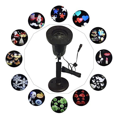 Mirocle 12 Patterns Indoor Outdoor Waterproof Magic LED Light Projector with Wireless Remote Control Lights Show for Christmas, Holiday, Party, Landscape, and Garden Decoration UK Plug