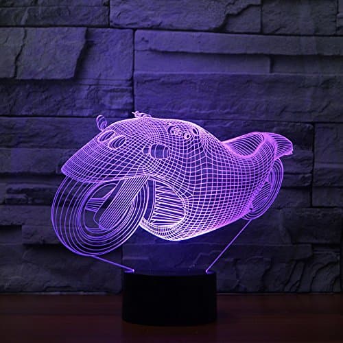 3D Led Illusion Table Lamp 7 Colors Change Night Light for Bedroom Home Decoration Wedding Birthday Christmas and Valentine Gift Artistic and Romantic Atmosphere(Supermobile)