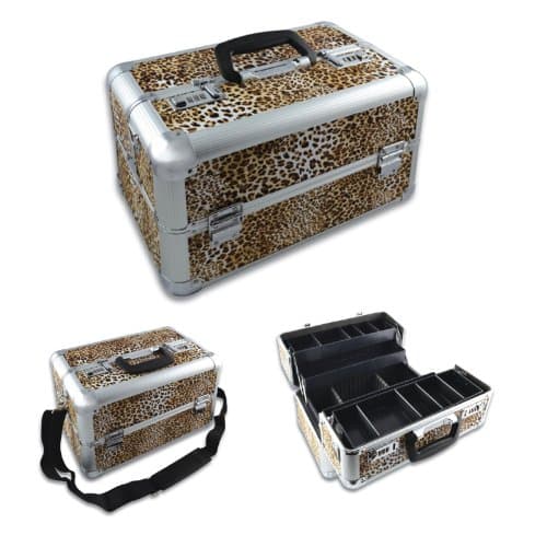 210460 - Small Leopard Beauty Vanity Case Make up Cosmetic Box Bag Hairdressing Nail Art Salon Small Large