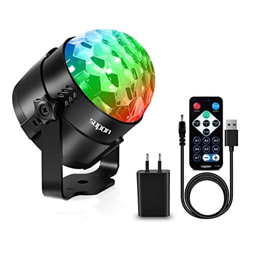 Supon Disco Ball Party Disco Light Music Light Effect LED with USB for Kids Birthday Xmas Halloween Celebration Party Favor Gift Toy Accessory Camping Dj Dancing Stage Karaoke Lighting Decoration