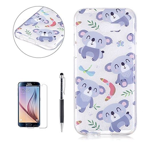 Case for Samsung Galaxy A3 2017 / A320, Hancda Soft Silicone Gel Case Transparent TPU Ultra Slim fit Clear with Design Anti Scratch Protective Shockproof Bumper Skin Cover for Samsung Galaxy A3 2017 / A320 [NOT for A3 2016 / A3 2015] - Happy Koalas