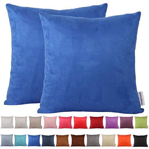 Comoco® 2Pcs Solid Color Lightweight Faux Suede Series Pillowcase Home Decor Sofa Throw Pillow Covers Available In 21 Colors and 7 Sizes(60x60cm,Royal Blue)