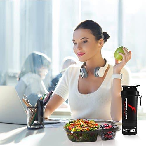 Hungry Wolf Meal Prep Starter Kit | 1 Refuel Shaker &amp; 5 Refuel Containers For Weight, Nutrition and Fitness Management | BPA FREE, Dishwasher, fridge, freezer &amp; Microwave Safe