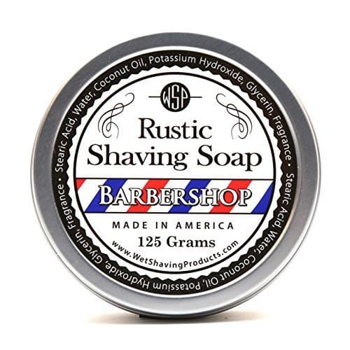 WSP Luxury Rustic Shaving Soap 4.4 Oz in Tin Artisan Made in America Using Vegan Natural Ingredients (Barbershop)