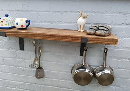 Pan hanging Kitchen shelf rack and pan rack complete with pan hanging rod (1 shelf ) 22cm deep x 100 cm
