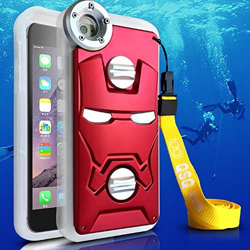 Genuine Professional IP68 Diving Case for Iphone 6 plus,Waterproof/Shockproof/Dustproof Super case with Straps for Iphone 6 plus 5.5 inch in Ocean /Ford /Sea /Pool Shooting-- RED