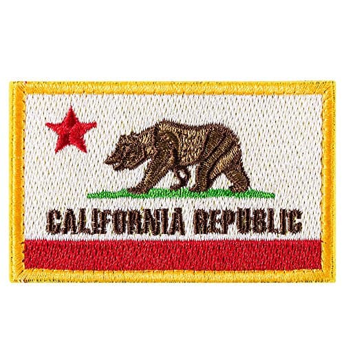 California Republic State Flag - CA Bear Tactical Morale Patch - Embroidered Patch Badge Sew on Hat, Jackets, Backpack(Full Color)