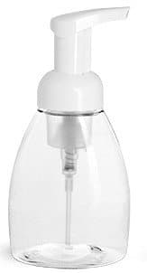 Got Oils?® 8 Ounce Clear Plastic Soap Bottle with White Foaming Pump (Qty 1)