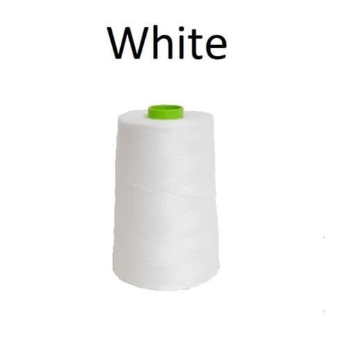 9000m Overlocking Polyester Cotton Threads Reels Industrial Cones Sewing Machine (White)