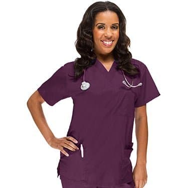 allheart Classics Women's 4 Pocket V-Neck Solid Top