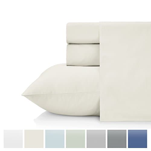 KRISTEX Bedding Set 500 Thread Count 100% Cotton Sheet Set Sateen Weave Queen sheet 500 TC Anti Wrinkle Bed Sheet Best Deal Pure Natural Cotton sheet Hotel Collection Bestseller-Ivory