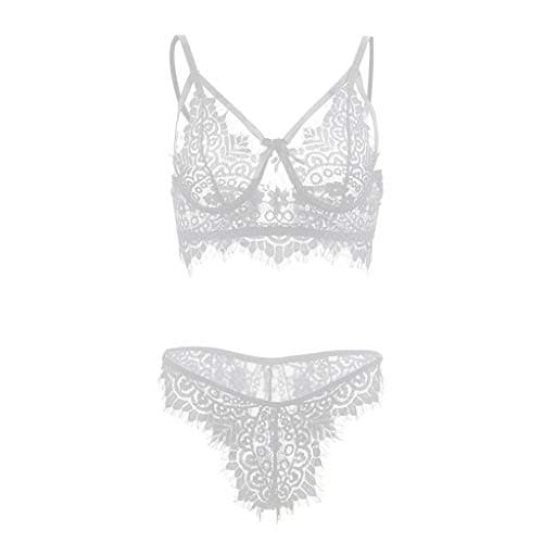 Women's Hollow Openwork Perspective New Lace Two-Piece Set
