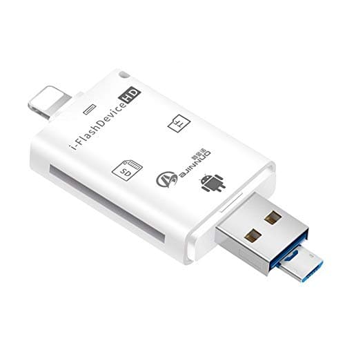 zhenchengshangpin USB i-Flash Drive Micro SD/TF Memory Card Reader Adapter For iPhone iPad Android (white)