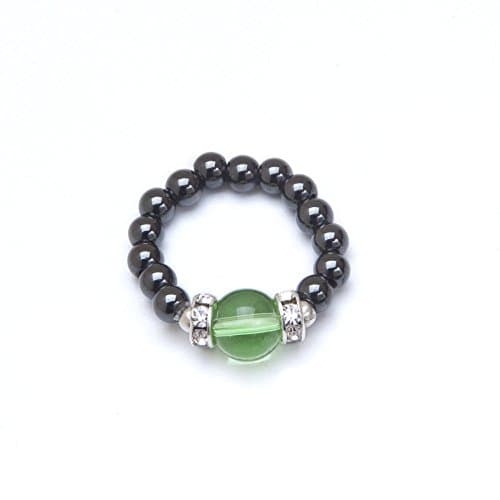 Magnetic Therapy Ring Black/Peridot bead (XS)