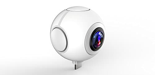 Double 360 Degree Spherical Panorama VR Camera - LI YU SZ Camera Lens with Micro USB Port , Panoramic Point and Shoot Digital Video Cameras Dual Wide Angle Fisheye Lens for Andriod Smartphone