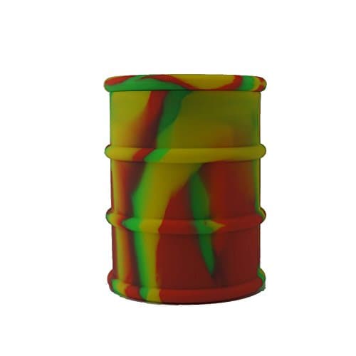 Eoozon 500ml Mega Silicone Barrel Drum Shape Non-stick Silicone Dab Container Wax Jar Pop Top With Tight Cap (Red/Yellow/Green)