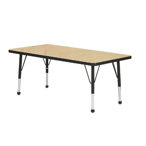 Mahar Kids 30" X 72" Rectangle Table Top Color: Maple, Edge Color: Tan, Leg Height: Standard 21"-30", Glide Style: Ball