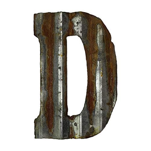 Custom Cut Decor8'' Rusty Galvanized Corrugated Metal Letter -D