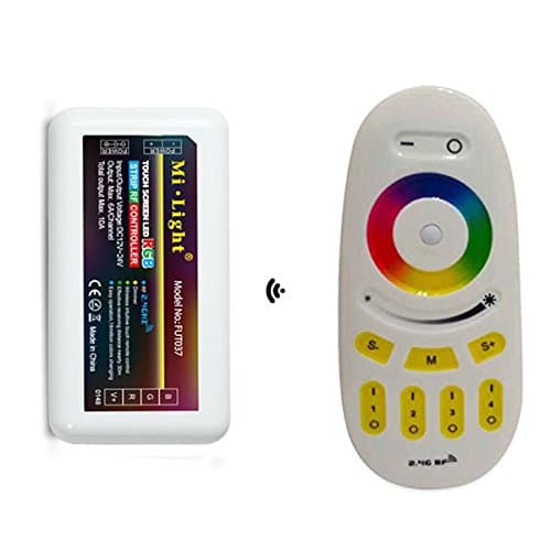 2.4G RF RGB Controller Kit, Visdoll 4-Zone RGB Remote + 4-Zone RGB Controller, Mi-Light 2.4G RF Touch Screen Controller DC 12V/24V For Flexible RGB LED Strip Light (RGB Controller Kit)