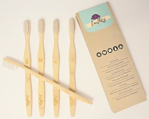 Bamboo Toothbrush: bamboo, five(5) pack, soft bristle, biodegradable bristles, adults, child, kids, family pack, BPA free, travel, soft, differentiable, Earthoz