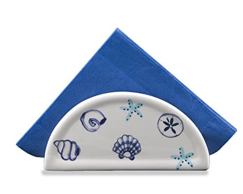Shard Pottery Napkin Caddy Shell Blue/White