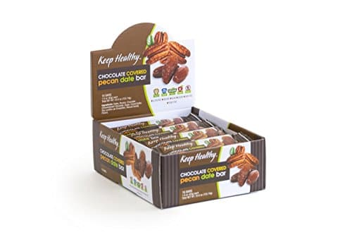 Keep Healthy Chocolate Covered Pecan Date Bars | Certified Non-GMO, Vegan, Gluten Free, Kosher | 1.6-Ounce 16 Bars per Box