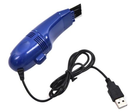 Gadgetzoon Mini USB Vacuum Cleaner For Computer & Keyboard - With Brush & Crevice Attachment | Great For Cleaning Dust, Crumbs, Paper scrapes, Eraser Shedding, Ash And Much More! (Dark Blue)
