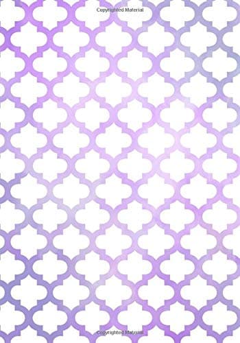 Watercolor Lavender and White Quatrefoil Pattern Notebook: Lined / Ruled Note book with Moroccan Trellis Stencil Design Cover (Cute Notebooks and Journals for Teen Girls and Young Women)