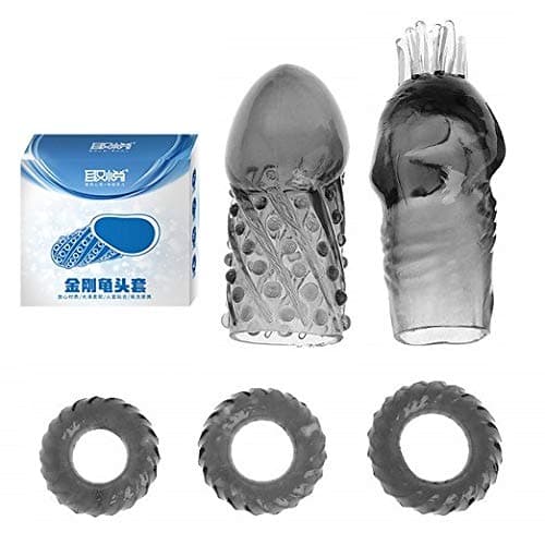 LLZ 5Pcs/Set Soft Lock Sleeve Ring for Men Waterproof A-04