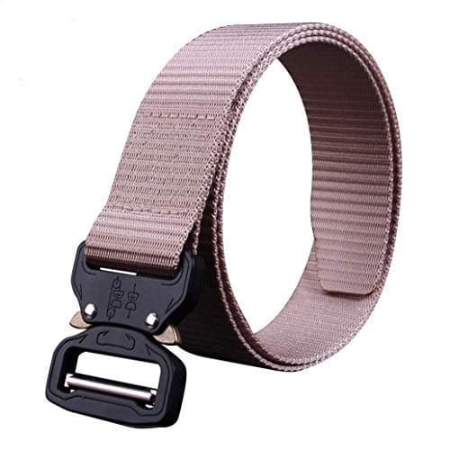 DJSMyd Tactics Belt Nylon Camouflage Pants Multi-Function Army Fan Canvas Outdoor Nylon Belt Pink 120Cm