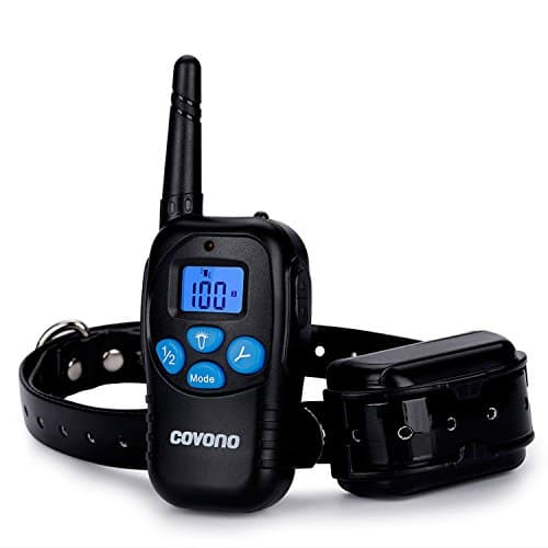 Dog Training Collars with 330 Yards Remote Control,Covono Waterproof and Rechargeable Shock Collar with Beep/Vibration/Shock/Light for Pet (10Lbs-100Lbs),Anti Barking E Collar for 1 Dog