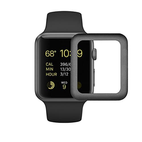Apple Watch Screen Protector,TitanFan 9H High-sensitive Ultra-Thin 0.2mm Tempered Glass with Full Cover Edge Screen Protector for Apple Watch 38mm (Full Cover Screen Protector - 38mm Black)