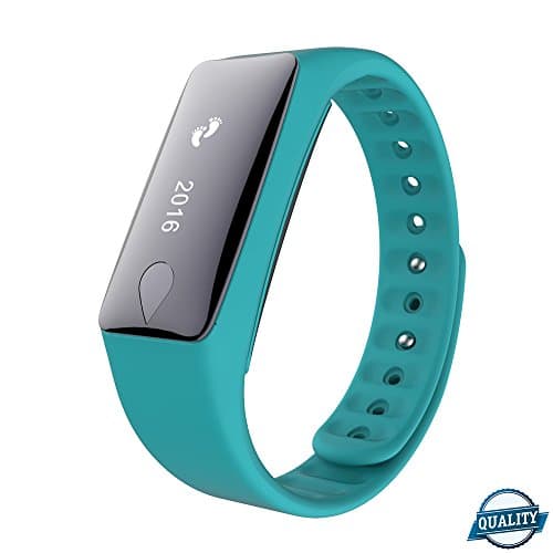 Smart Bracelet Bluetooth APP Heart Rate Meter Smart Watch Touch Screen for iPhone &amp; Android phones(BLUE)