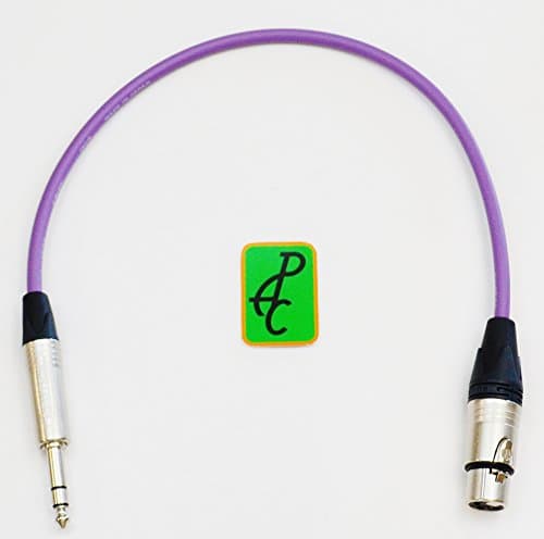 2 ft Canare Quad Balanced Patch Cable Violet Neutrik XLR Female - 1/4" TRS