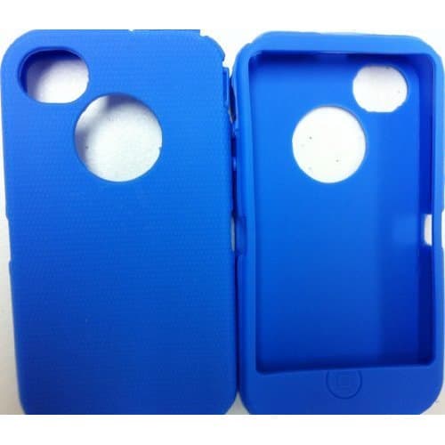 Replacement Silicone Skin For iphone 4/4s Otterbox Defender case with Oval cutout by SportyGigabite, Blue