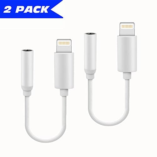 iPhone 7/7Plus Adapter Headphone Jack 2pack,Lifepong Lightning to 3.5 mm Headphone Jack Adapter for iPhone 7/7 Plus Accessories (ios 10.3)