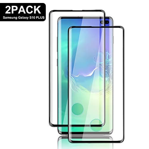 SGIN Galaxy S10 Plus Screen Protector, [2 Pack] HD Clear for Samsung Galaxy S10 Plus Tempered Glass Screen Protector, Anti-Fingerprint, Bubble Free, Crystal Clear 9H Hardness Protector Film (Black)