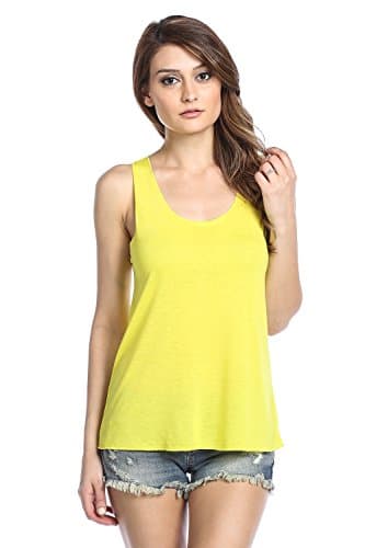 Solid Summer Tank Top (Small, Yellow)