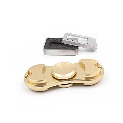 Fidget Hand Spinner Toy Copper 360 Spinners EDC ADHD Focus Stress Anxiety Relief (Golden)