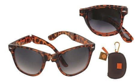 JetSetter Foldable Sunglasses with Designer Case, Tortoise Shell
