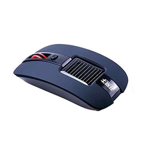 Kowellshine T003 New Version Solar Wireless Mouse Plus Solar Energy Powered Mouse----Black
