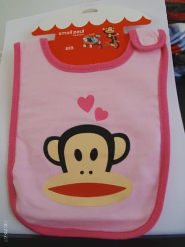 small paul Solid Pink Girl's Bib With Velco Side Closure