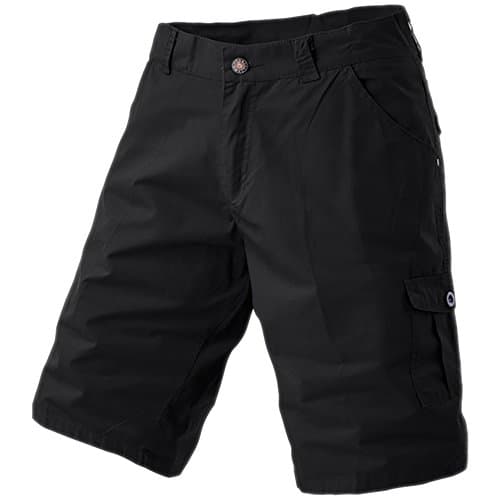 Mens Regular Fit Pleat Front Cargo Shortsfor men solid color-Black-38